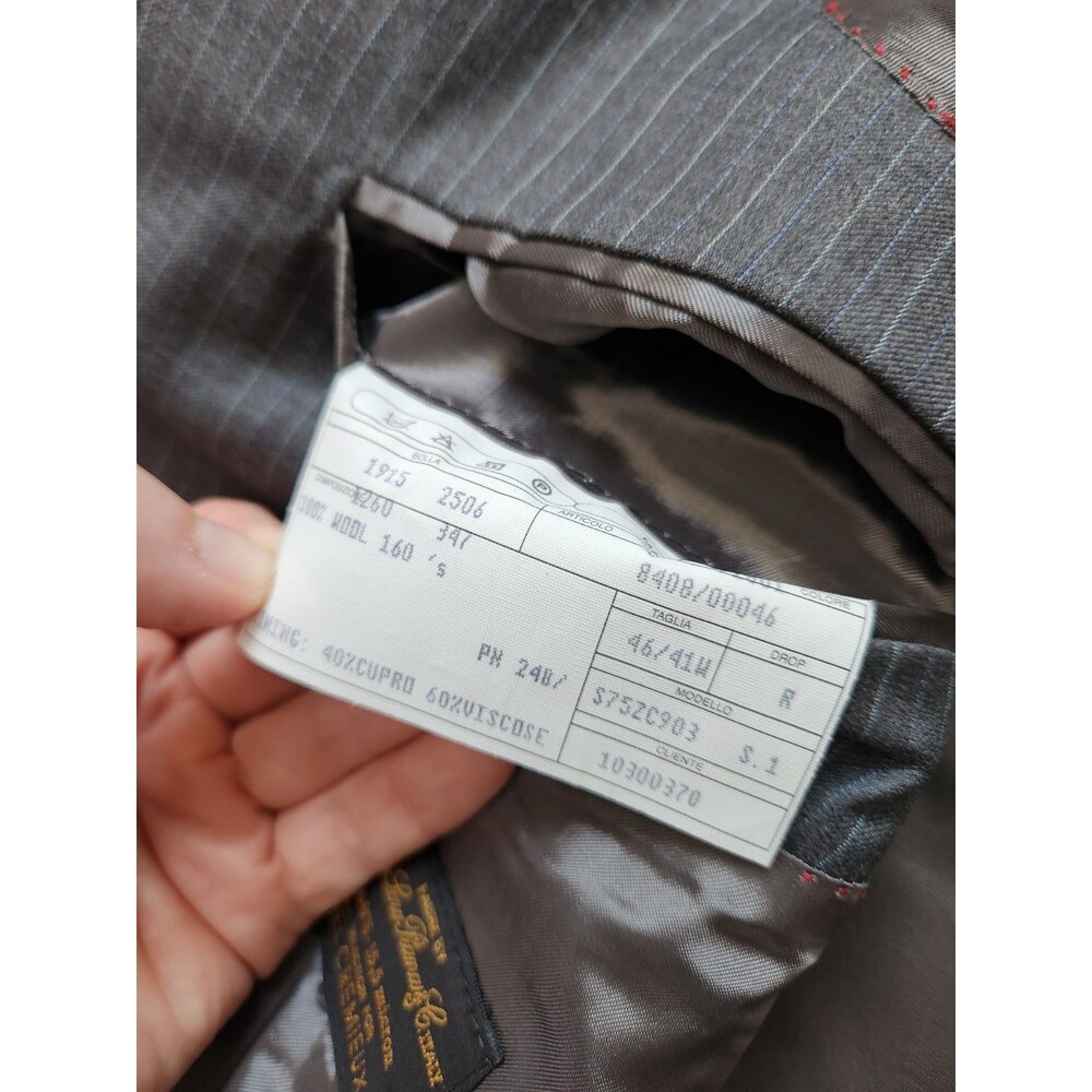 Daniel Cremieux 100% Wool Sport Coat Blazer Gray Pinstripe Italy Made 46R GUC - Picture 9 of 14